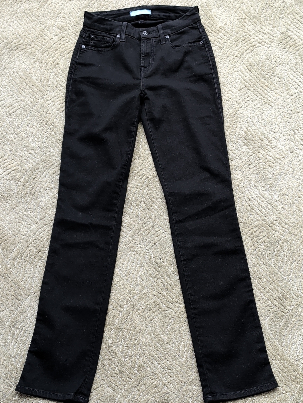 7 For All Mankind Black Straight-Leg Jeans